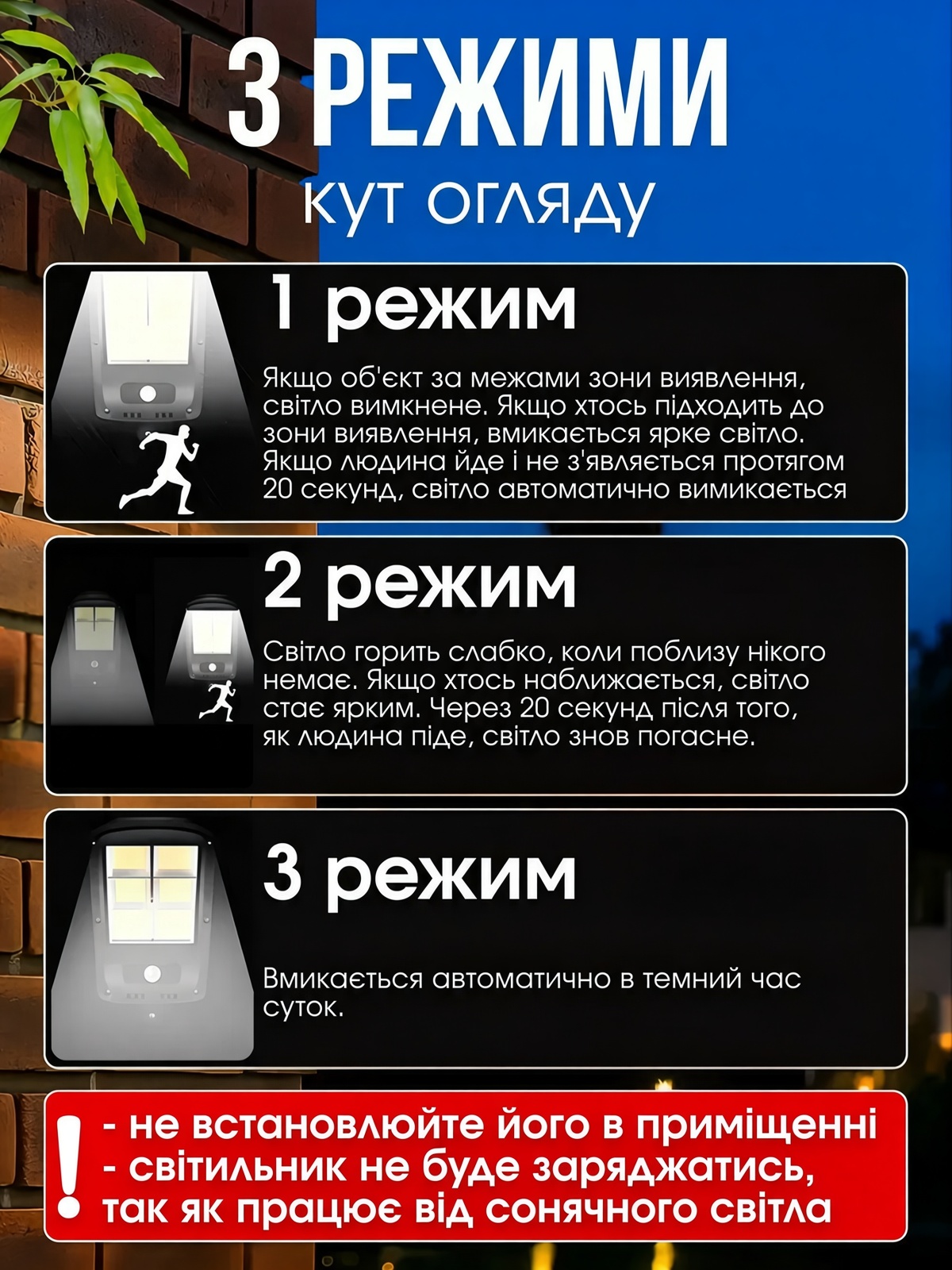 Вуличний світильник на сонячній батареї фото